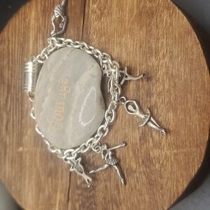 Heirloom vintage ballet dancer charm bracelet B3103